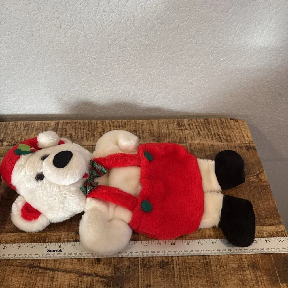 1985 Rennoc Santa’s Best 3D White Teddy Bear Plush Christmas Stocking 21